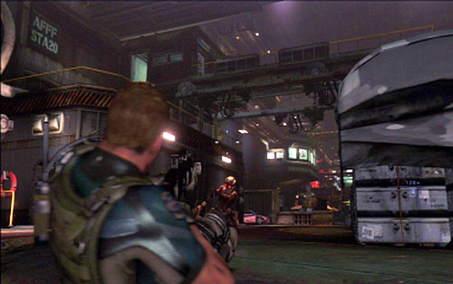Right after beginning the level, get rid of enemy attacking Piers and then enter the room on the left - Chapter 4 - The Hold | Chriss campaign - Chriss campaign - Resident Evil 6 Game Guide