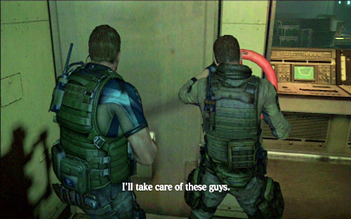 Get rid of them and then cover Piers, while he turns large red handwheel - Chapter 4 - Ship Corridors | Chriss campaign - Chriss campaign - Resident Evil 6 Game Guide