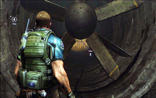 A bit further youll find another turbine which also has to be stopped by Piers - Chapter 5 - The Warehouse | Chriss campaign - Chriss campaign - Resident Evil 6 Game Guide