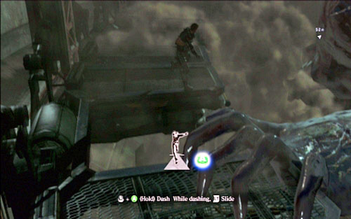 At the beginning, climb up the ladder and run forward, jumping over all obstacles - Chapter 5 - The Final Battle | Chriss campaign - Chriss campaign - Resident Evil 6 Game Guide