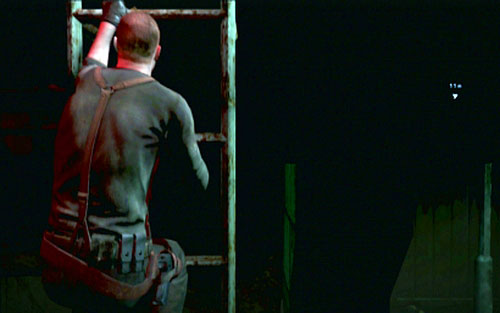 When the last enemy is dead, use the indicated bar to jump over the abyss and then climb up the ladder - Chapter 4 - Fighting With The Helicopter | Jakes campaign - Jakes campaign - Resident Evil 6 Game Guide