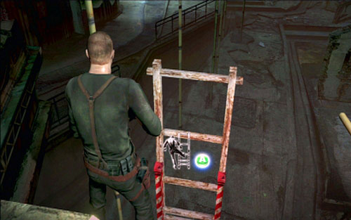 A bit further youll find another ladder which you have to lower down for your companion - Chapter 4 - Fighting With The Helicopter | Jakes campaign - Jakes campaign - Resident Evil 6 Game Guide