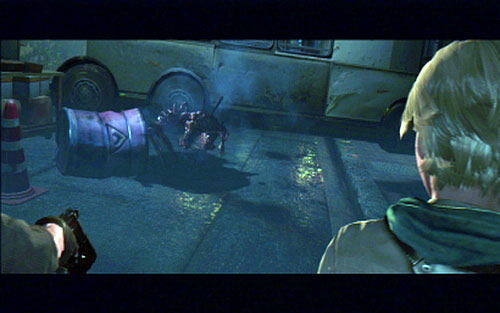 At the end of the scaffolding you gave to jump down - Chapter 4 - Dark Alleys | Jakes campaign - Jakes campaign - Resident Evil 6 Game Guide