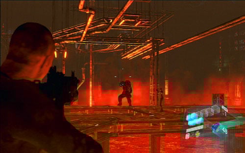 Moment later youll land on the lower level and real clash with Ustanak will begin - Chapter 5 - The Final Fight With Ustanak | Jakes campaign - Jakes campaign - Resident Evil 6 Game Guide