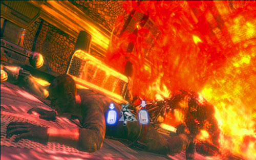 During the escape you have to follow on-screen instructions - Chapter 5 - The Final Fight With Ustanak | Jakes campaign - Jakes campaign - Resident Evil 6 Game Guide