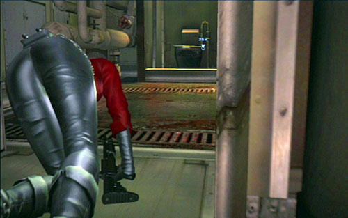 Next to the laser barrier, turn left - Chapter 1 - Submarine Stealth | Adas campaign - Adas campaign - Resident Evil 6 Game Guide