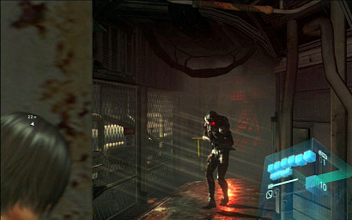 On the other side silently kill another opponent and then very slowly lean out to the corridor - Chapter 1 - Submarine Stealth | Adas campaign - Adas campaign - Resident Evil 6 Game Guide