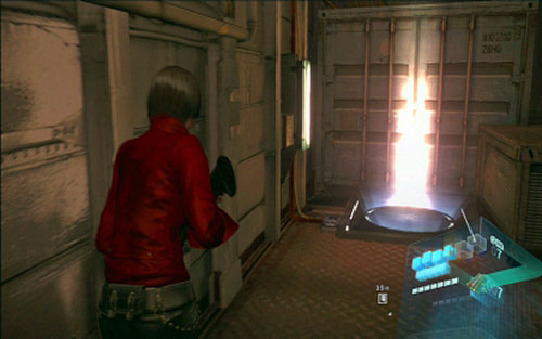 Turn them on by standing on glowing platforms and then wait until enemies are killed, hiding behind crates - Chapter 1 - Turrets | Adas campaign - Adas campaign - Resident Evil 6 Game Guide
