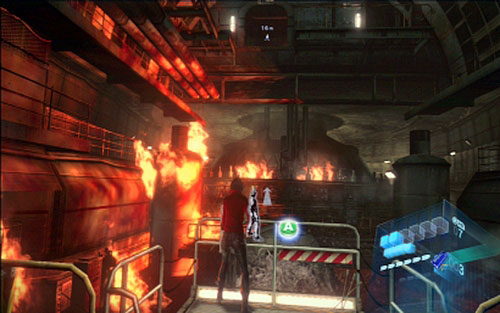You have then to run to the end of the sidewalk and use the zipline to get to the upper floor - Chapter 1 - Ship Corridors | Adas campaign - Adas campaign - Resident Evil 6 Game Guide