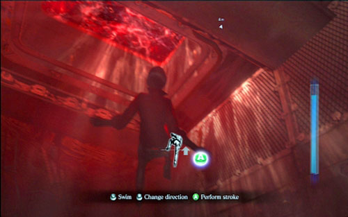 Swim forwards until you reach the elevator shaft - Chapter 1 - The Sunken Ship | Adas campaign - Adas campaign - Resident Evil 6 Game Guide