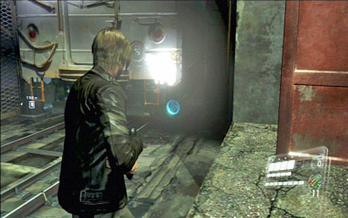 When succeed in avoiding two trains in underground tunnel, youll reach a door leading to the corridor on the left - Chapter I | Emblems - Leon - Emblems - Leon - Resident Evil 6 Game Guide