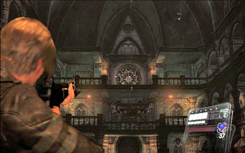 Right after entering the cathedral move to the altar and then turn around and look up - Chapter II | Emblems - Leon - Emblems - Leon - Resident Evil 6 Game Guide