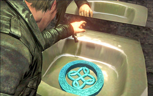 After draining the water youll find there an emblem - Chapter II | Emblems - Leon - Emblems - Leon - Resident Evil 6 Game Guide