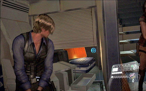 After first fight with the mutant and checking the pilot cockpit, go down the stairs - Chapter IV | Emblems - Leon - Emblems - Leon - Resident Evil 6 Game Guide