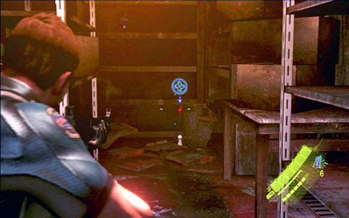 Get inside, destroy the crate in front of you and shoot the emblem - Chapter I | Emblems - Chris - Emblems - Chris - Resident Evil 6 Game Guide