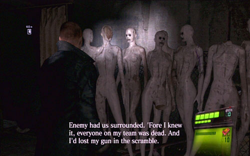 When the first fight with Ustanak is over, youll get to the dark corridor, full of mannequins - Chapter I | Emblems - Jake - Emblems - Jake - Resident Evil 6 Game Guide