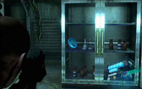 A corridor will lead you to the lab room, where in one of the cabinets you can find the second artifact - Chapter V | Emblems - Jake - Emblems - Jake - Resident Evil 6 Game Guide