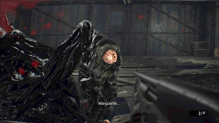 You must aim at the eyes on Jacks body, otherwise you wont do any damage - Resident Evil 7: Testing area and boat house walktrough - Resident Evil VII Walkthrough - Resident Evil 7 Guide, Walkthrough