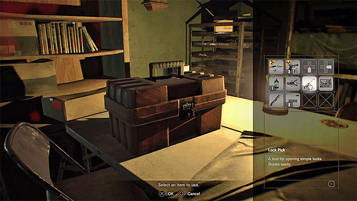 An example of a locked box that can be opened with a lockpick (locked items are marked on the map) - Resident Evil 7: Trophy/Achievement Guide - Trophy Guide / Achievement Guide - Resident Evil 7 Guide, Walkthrough