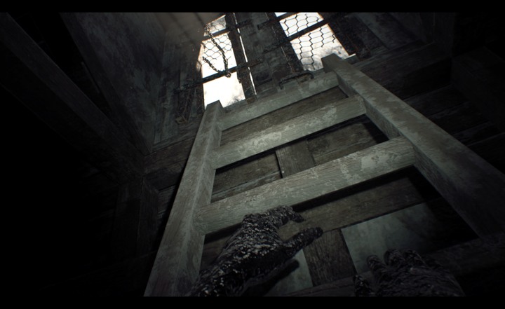 When you are infected you will start to notice the changes as you climb to the exit - Resident Evil 7: Beginning Hour - True Ending - Beginning Hour (demo version walkthrough) - Resident Evil 7 Guide, Walkthrough