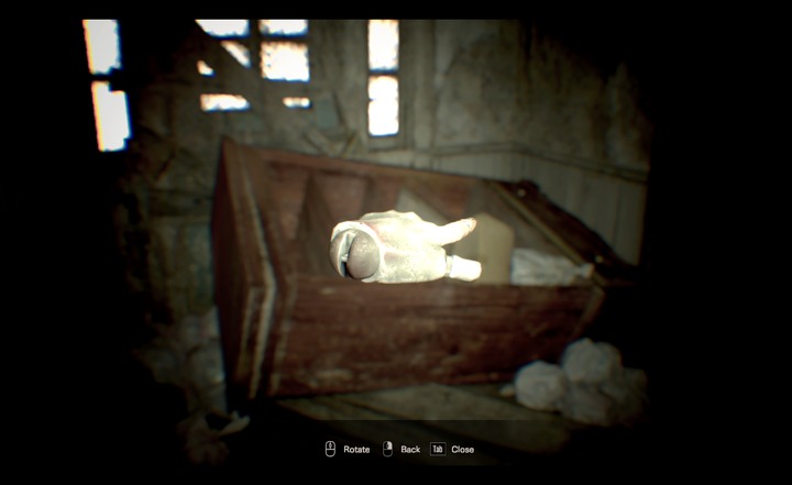 When you are in the attic you find the red writing near the TV - interact with the writing - Resident Evil 7 Beginning Hour: Ending - finding the murder victims, Dirty Coin - Beginning Hour (demo version walkthrough) - Resident Evil 7 Guide, Walkthrough