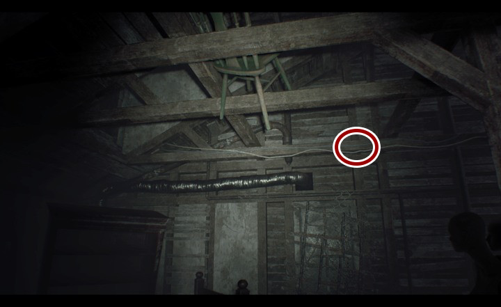 The cables that you must point with the fake hand - Resident Evil 7 Beginning Hour: Ending - finding the murder victims, Dirty Coin - Beginning Hour (demo version walkthrough) - Resident Evil 7 Guide, Walkthrough
