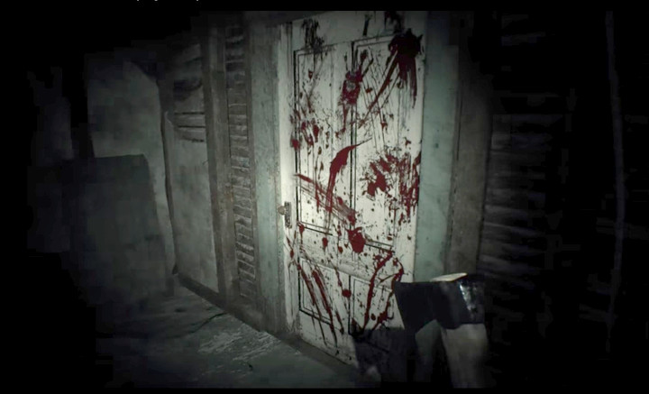 The secret door at the attic is now covered in blood - Resident Evil 7 Beginning Hour: Ending - finding the murder victims, Dirty Coin - Beginning Hour (demo version walkthrough) - Resident Evil 7 Guide, Walkthrough