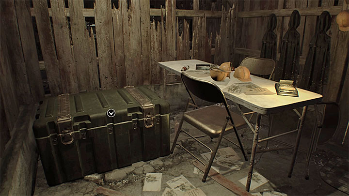 Interact with the box for the last (third) time when you get to the hut in the swamps - Resident Evil 7: Resource Manager - Trophy/Achievement Guide - Trophy Guide / Achievement Guide - Resident Evil 7 Guide, Walkthrough