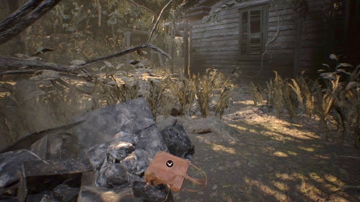 The handbag outside the building - Resident Evil 7: Guest House walktrough - Resident Evil VII Walkthrough - Resident Evil 7 Guide, Walkthrough