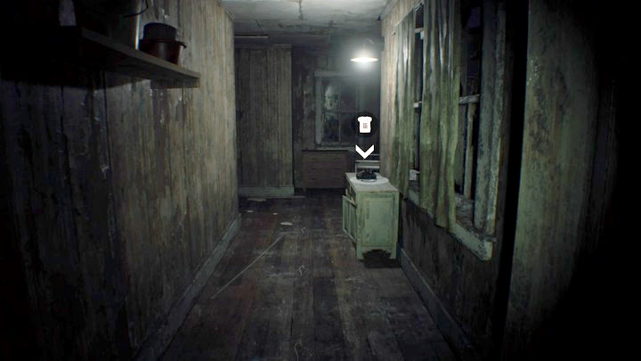 Pick up the phone receiver - you will hear a girl named Zoe - Resident Evil 7: Guest House walktrough - Resident Evil VII Walkthrough - Resident Evil 7 Guide, Walkthrough