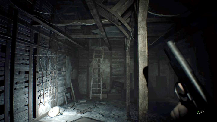 Use the ladder to reach the window - Resident Evil 7: Guest House walktrough - Resident Evil VII Walkthrough - Resident Evil 7 Guide, Walkthrough