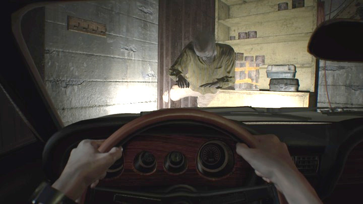 Take the key from the workbench and run the boss over - Resident Evil 7: Main House: West Wing walktrough - Resident Evil VII Walkthrough - Resident Evil 7 Guide, Walkthrough