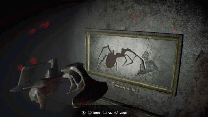 Once again, youll need to rotate the statuette to match the shadow found on the picture - Resident Evil 7: Yard and the Old House walktrough - Resident Evil VII Walkthrough - Resident Evil 7 Guide, Walkthrough