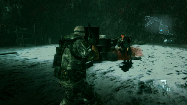 Use it for the second time, when new enemies arrive - Double Mystery - part I - Episode 2 - Resident Evil: Revelations - Game Guide and Walkthrough