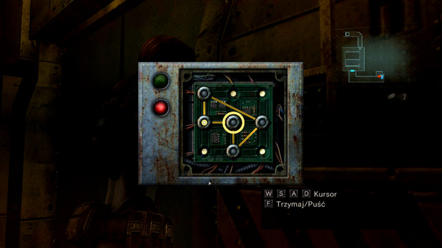 To complete a minigame, move a circle from the center to left, and the circle from the right upper corner to the center - A Nightmare Revisited - Episode 4 - Resident Evil: Revelations - Game Guide and Walkthrough