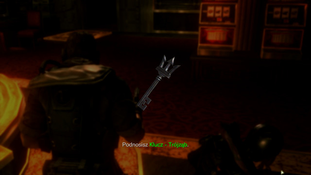 When the fight ends, you find a trident key - Cat and Mouse - part I - Episode 6 - Resident Evil: Revelations - Game Guide and Walkthrough