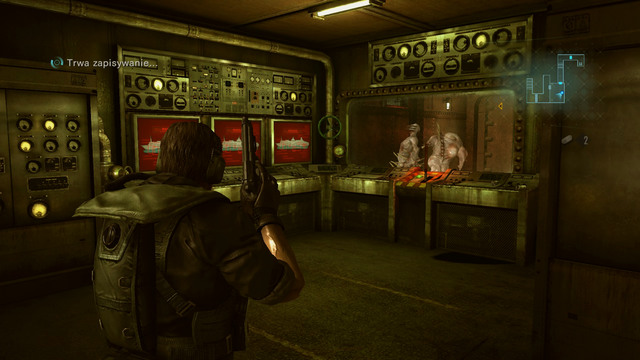 When it ends, go through the door on right and run forward until you reach a machine room marked on the map - Cat and Mouse - part I - Episode 6 - Resident Evil: Revelations - Game Guide and Walkthrough