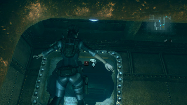 Behind one open door swim forward until you see a narrow passage in a broken window - All on the Line - part I - Episode 8 - Resident Evil: Revelations - Game Guide and Walkthrough