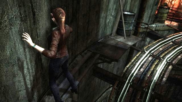 You can get to the other side right next to the wall. - Escape the facility | Penal Colony - Claire - Penal Colony - Claire - Resident Evil: Revelations 2 Game Guide