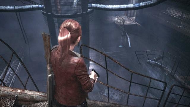 While returning, you can shoot a Tower Emblem. - Escape the facility - cont. | Penal Colony - Claire - Penal Colony - Claire - Resident Evil: Revelations 2 Game Guide