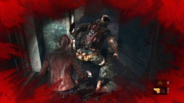 The red border means that you need to heal yourself. - Escape the facility - cont. | Penal Colony - Claire - Penal Colony - Claire - Resident Evil: Revelations 2 Game Guide