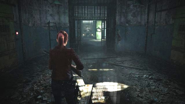 The main point is the mechanism by the door - you can find the prison map here, a Document and a Tower Emblem under the ceiling. - Escape the facility - activate power supply | Penal Colony - Claire - Penal Colony - Claire - Resident Evil: Revelations 2 Game Guide