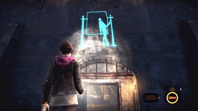 Right after you leave the prison, look up, over the concrete gate - Kafka Drawings (Moira) - Penal Colony | Emblems - Episode 1 - Penal Colony - Tower Emblems - Resident Evil: Revelations 2 Game Guide