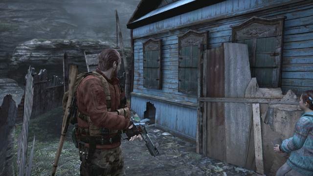 You can enter this house as Natalie (across the small hole in the screenshot) and open the door for Barry - Cross the village | Contemplation - Barry - Contemplation - Barry - Resident Evil: Revelations 2 Game Guide