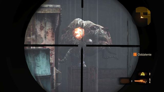 Using the sniper rifle is the most reliable way to eliminate the monstrosity. - Go to the tower - cont. | Contemplation - Barry - Contemplation - Barry - Resident Evil: Revelations 2 Game Guide