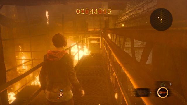 Upstairs, you will find a crate with some interesting things inside. - Find Neil - Factory on fire | Judgement - Claire - Judgement - Claire - Resident Evil: Revelations 2 Game Guide