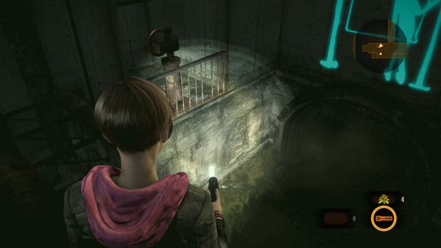 The place in which you can find a drawing and a couple of items on the other side. You will also see the bars below. - Get through the sewers | Judgement - Claire - Judgement - Claire - Resident Evil: Revelations 2 Game Guide