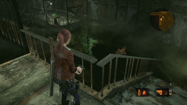 Downstairs, you have to pull the lever that will unlock the passage to another part of the sewers. - Get through the sewers | Judgement - Claire - Judgement - Claire - Resident Evil: Revelations 2 Game Guide