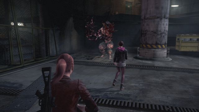 During the battle, watch out for Neils long arm, which will activate after the first time you heat up the enemy. - Fight with Neil | Judgement - Claire - Judgement - Claire - Resident Evil: Revelations 2 Game Guide