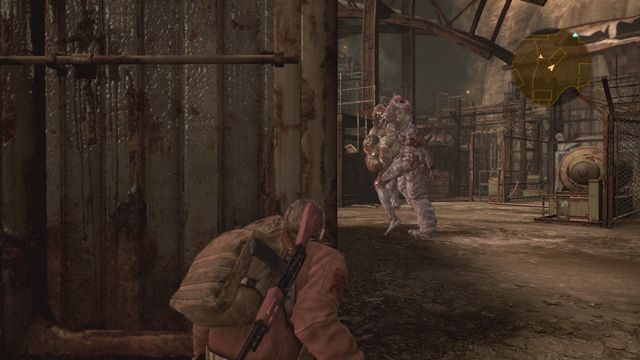 You can lean from behind the container to learn the paths of your enemies. - Find Alex - Bring back the power | Judgement - Barry - Judgement - Barry - Resident Evil: Revelations 2 Game Guide